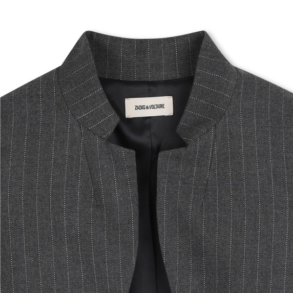 Chaqueta de rayas con cuello de fantasía