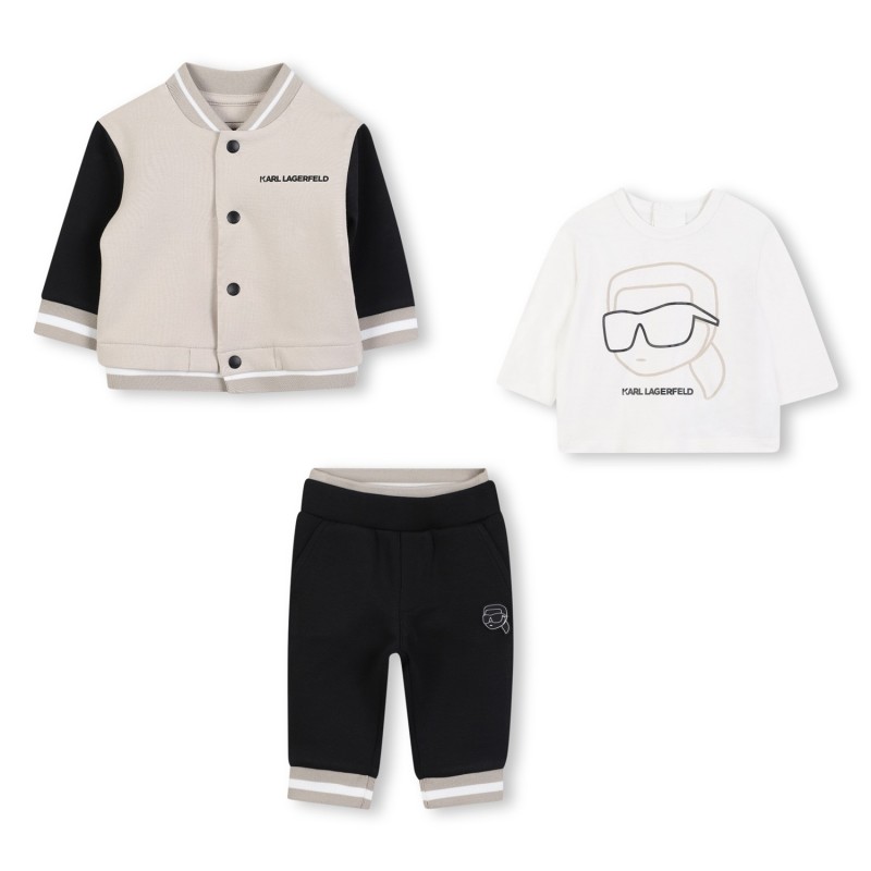 KARL LARGERFELD KIDS
Conjunto de cárdigan y pantalón en doble jersey