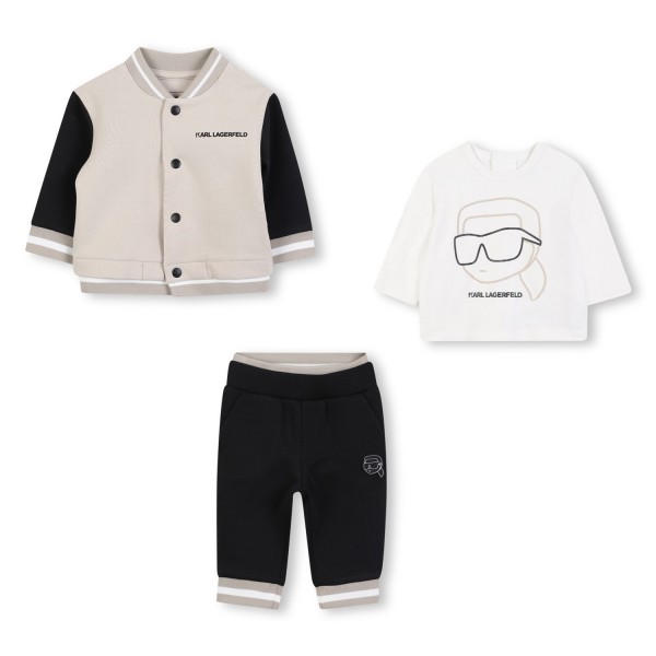 KARL LARGERFELD KIDS
Conjunto de cárdigan y pantalón en doble jersey