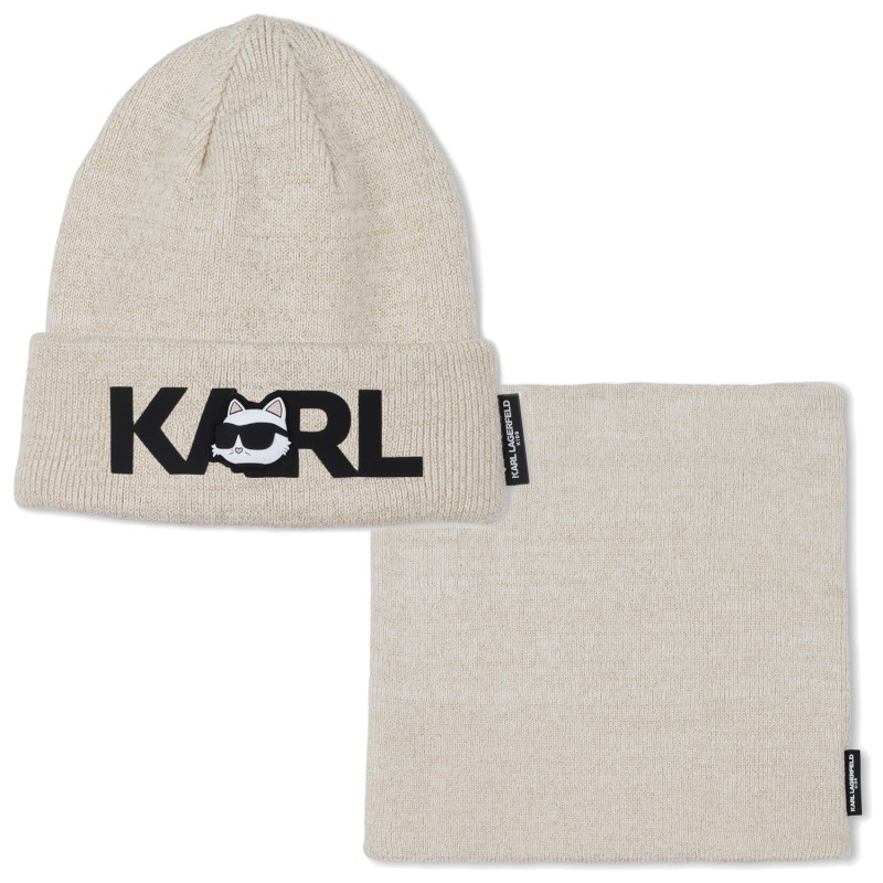 KARL LARGERFELD KIDS
Conjunto de gorro + calentador de cuello