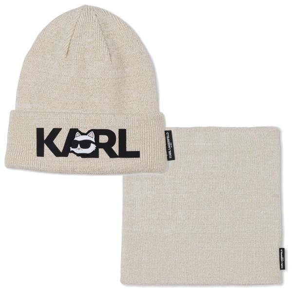 KARL LARGERFELD KIDS
Conjunto de gorro + calentador de cuello