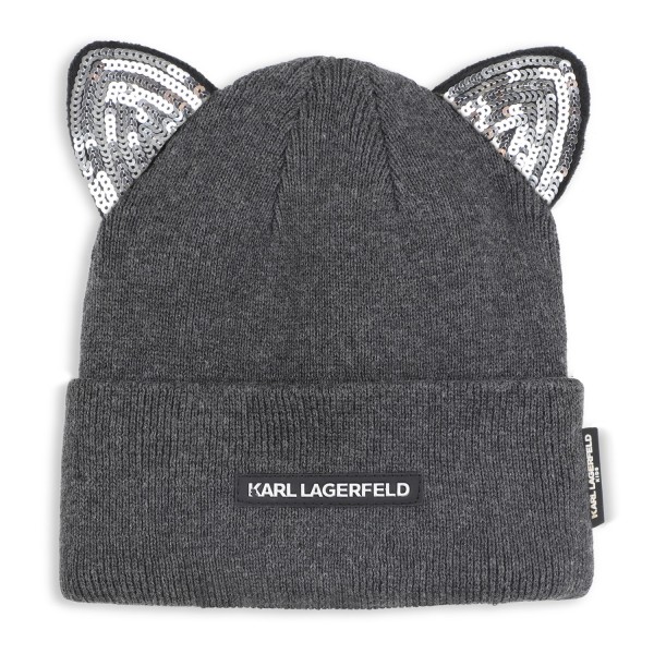 GORRO DE NIÑA GRIS EN ALGODON