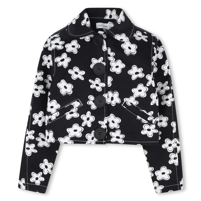 CHAQUETA CON ESTAMPADO FLORAL NEGRO
