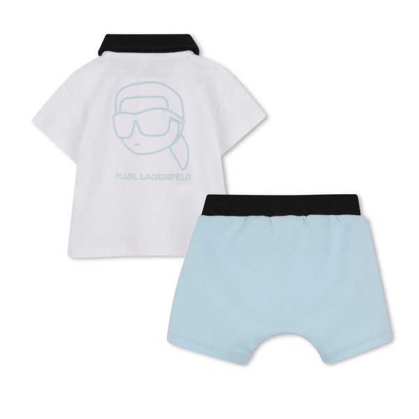 CONJUNTO DE CAMISETA Y PANTALÓN CORTO BLANCO AZUL