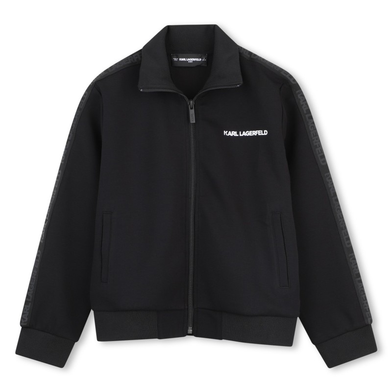 SUDADERA CON CAPUCHA CON CREMALLERA NEGRO
