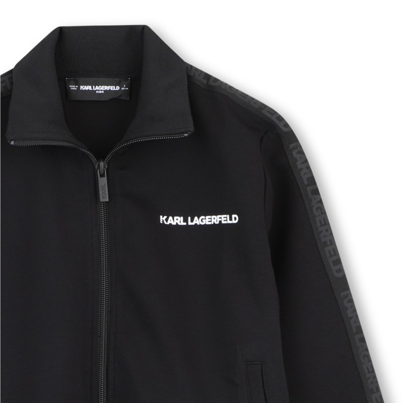 SUDADERA CON CAPUCHA CON CREMALLERA NEGRO