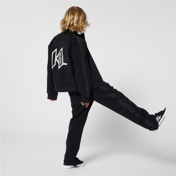 SUDADERA CON CAPUCHA CON CREMALLERA NEGRO