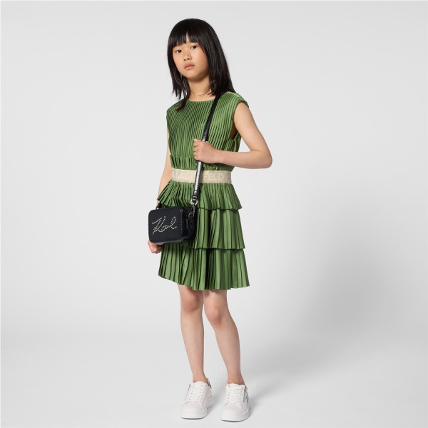 Vestido plisado manga corta ENELDO