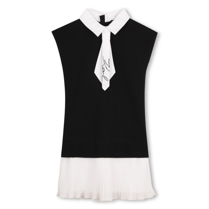 Vestido manga corta NEGRO BLANCO