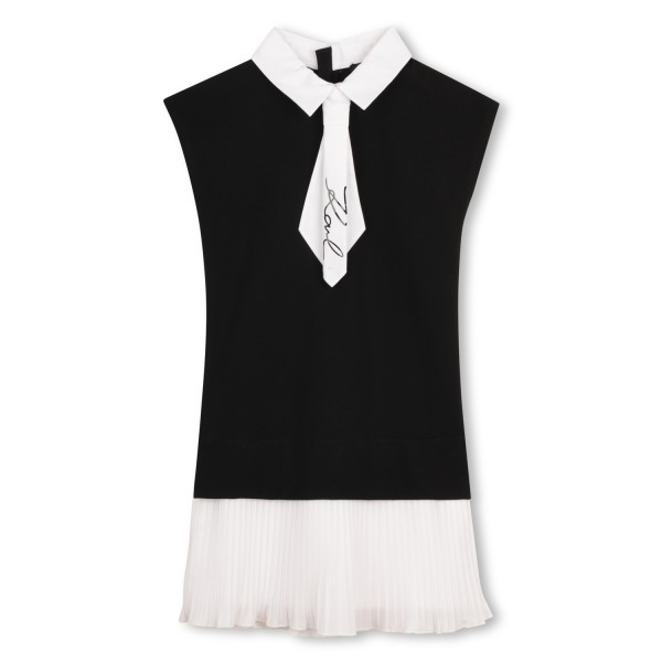 Vestido manga corta NEGRO BLANCO