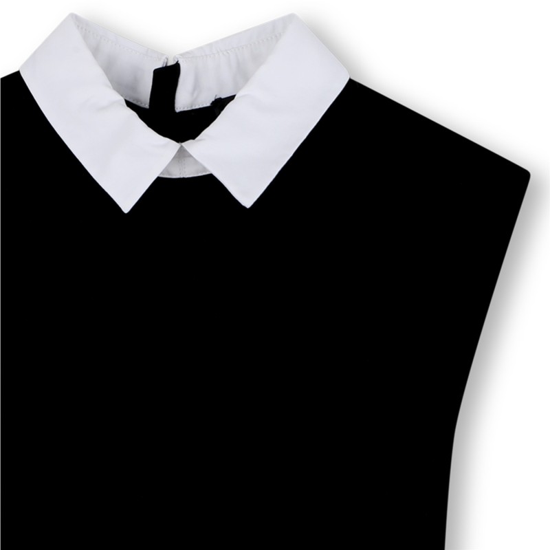 Vestido manga corta NEGRO BLANCO