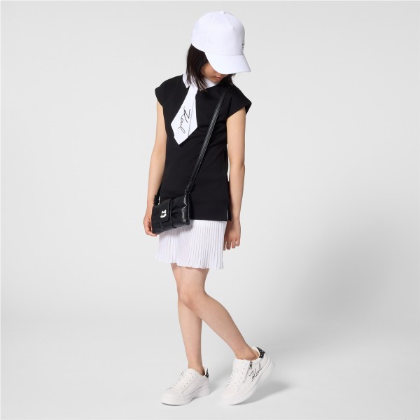 Vestido manga corta NEGRO BLANCO