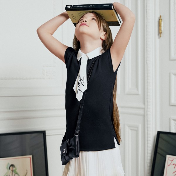 Vestido manga corta NEGRO BLANCO