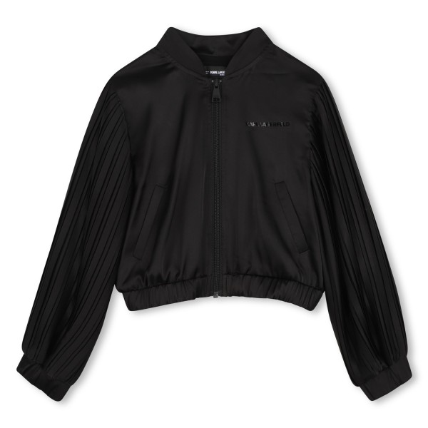 Chaqueta de manga plisada NEGRO