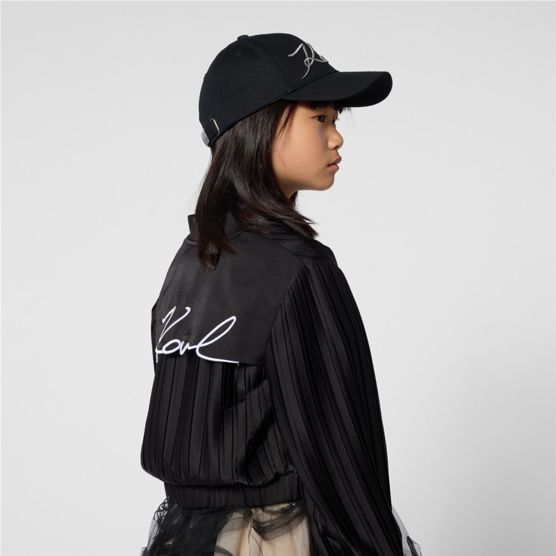 Chaqueta de manga plisada NEGRO