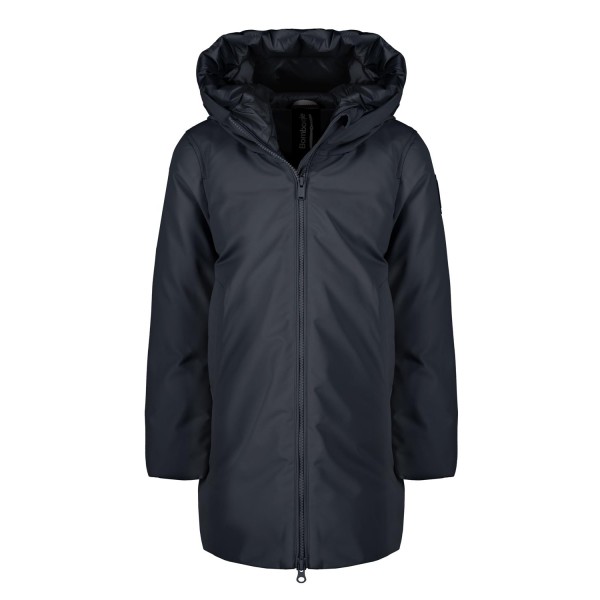 Plumífero largo bimaterial para niña