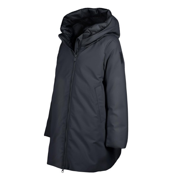 Plumífero largo bimaterial para niña