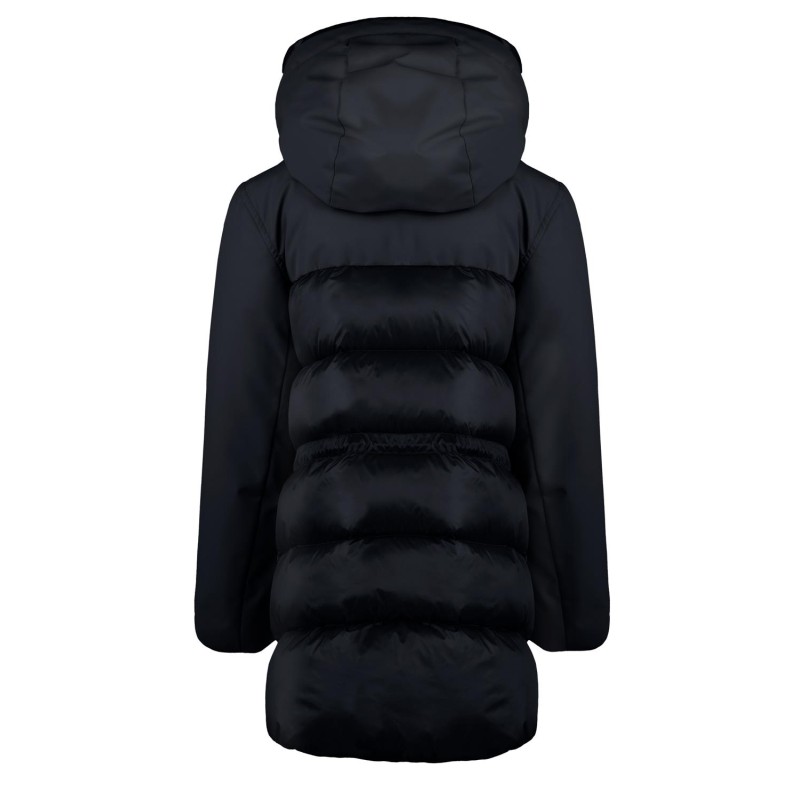 Plumífero largo bimaterial para niña